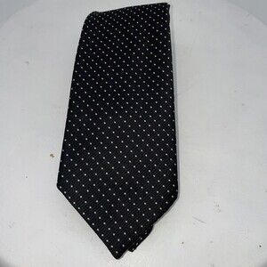 Vintage Alexanders For Men Tie Black and White Pooka Dots 100% Poly 55”
